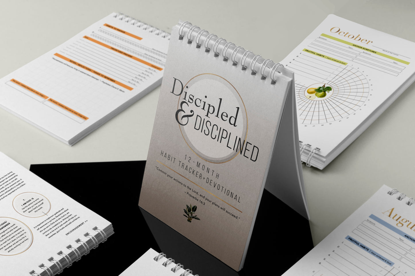 12-Month Habit Tracker and Devotional - Christian Journal, Planner, Undated